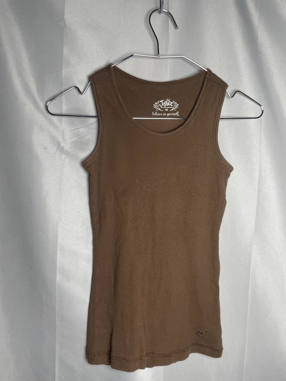 Justice Brown Ribbed Tank Top - Picture 2 of 3